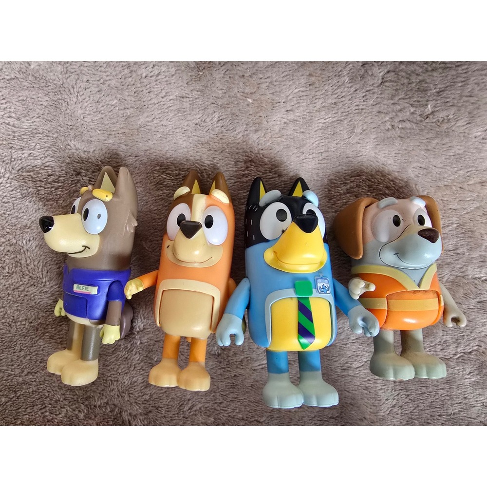 Bluey Friends 4-Pack Action Figure Set Alfie Bingo Bandit Winton Toy Figures